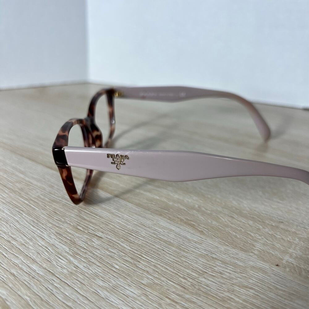 Prada VPR18T UE0-1O1 Eyeglasses Pink Tortoise Frames 53-16-140 Italy - Picture 6 of 11